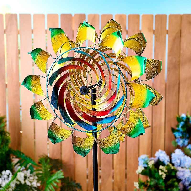 Multi-Colored Dual Sided Center Swirl Illusion Wind Spinner
